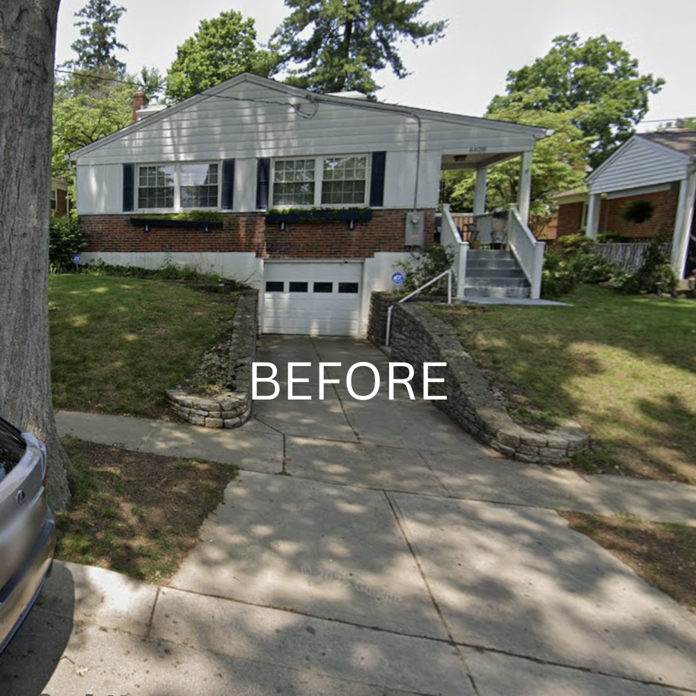 Madisonville driveway before new concrete and widening